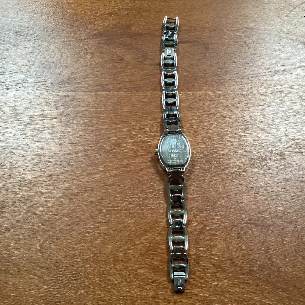 Fossil Women’s Watch ES 1427 MOP Mosaic Silver Gold-tone 20 mm